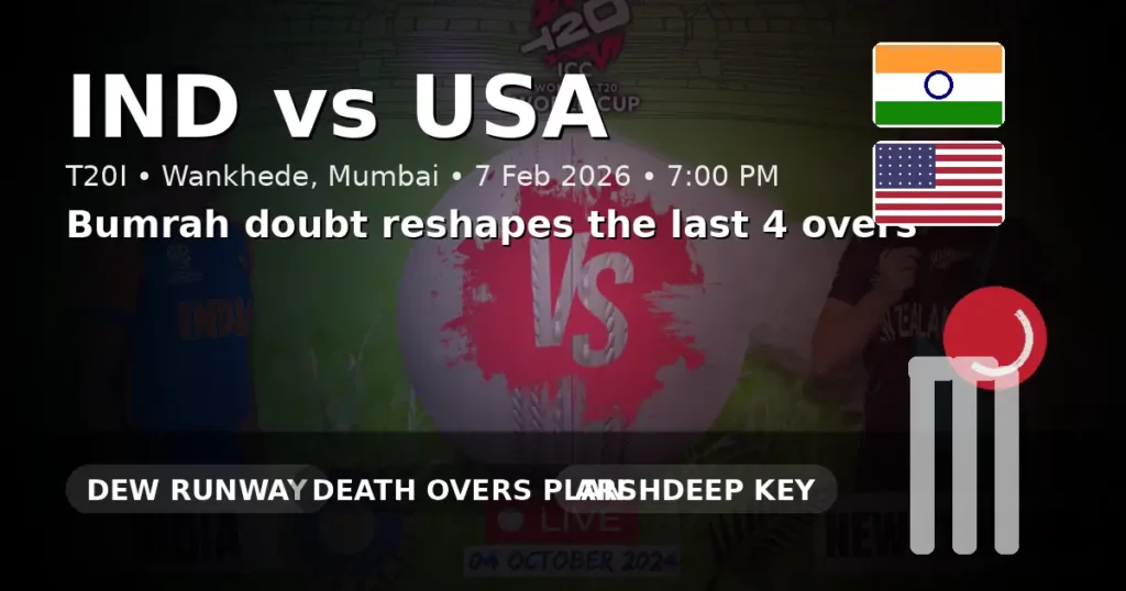 India vs USA T20I: Will Bumrah Miss the World Cup Opener?